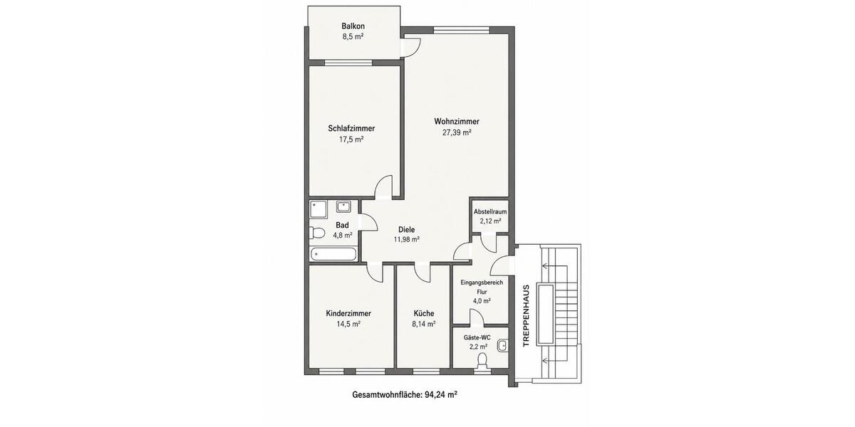 Etagenwohnung Quickborn - 2 Zimmer, 94 m&sup2;, 329.000&euro; | Angebot:27157057
