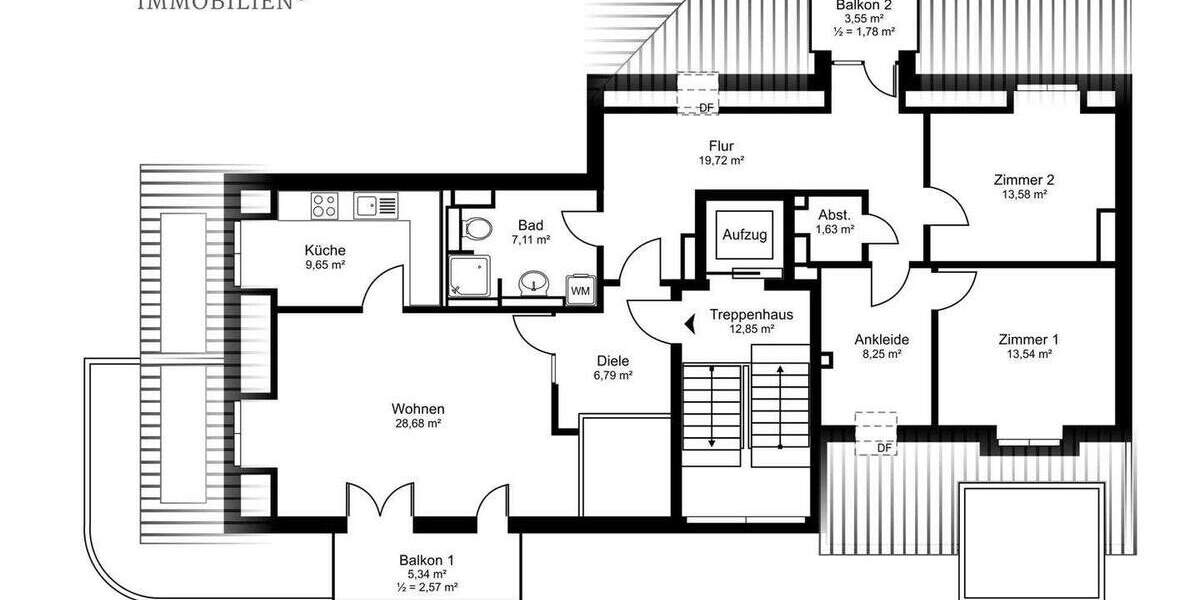 Etagenwohnung Hamburg Poppenbüttel - 3 Zimmer, 101 m&sup2;, 839.000&euro; | Angebot:25864781