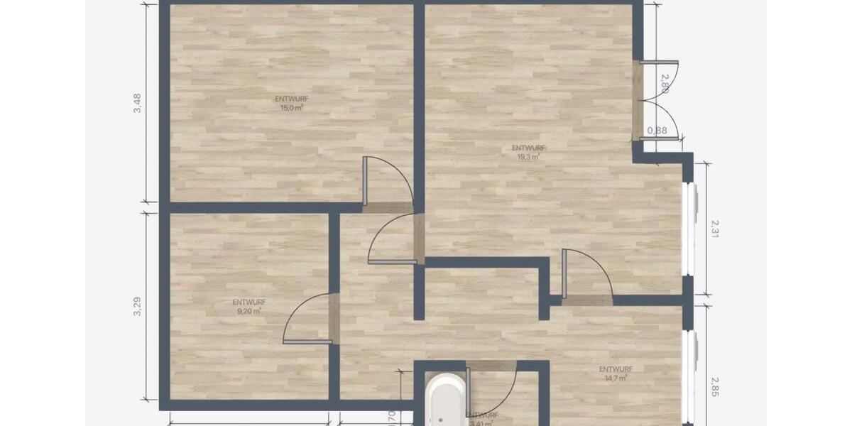 Hochparterre Hamburg Eidelstedt - 3 Zimmer, 66 m&sup2;, 305.000&euro; | Angebot:24747108