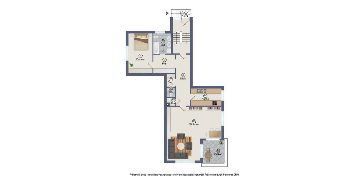 Etagenwohnung Hamburg Othmarschen - 2 Zimmer, 104 m&sup2;, 499.000&euro; | Angebot:25986513
