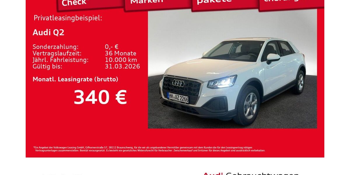 Audi Q2 1.890 km 27.540 &euro; Hamburg 20537
