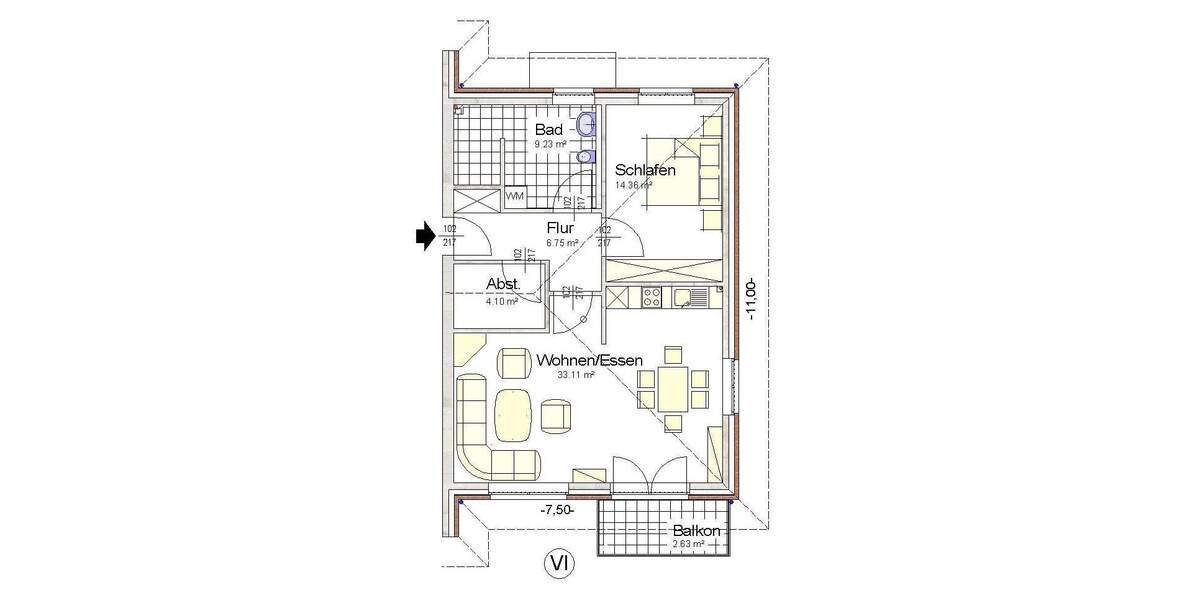 Etagenwohnung Ellerau - 2 Zimmer, 70 m&sup2;, 1.050&euro; | Angebot:25336505