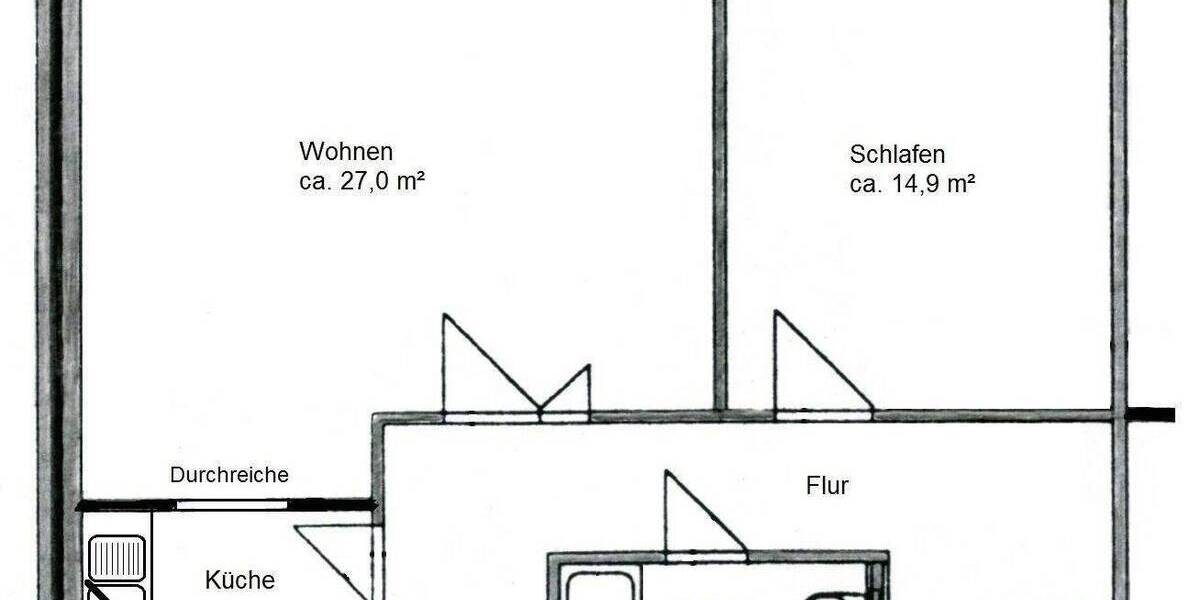 Etagenwohnung Hamburg Wandsbek - 2 Zimmer, 63 m&sup2;, 790&euro; | Angebot:26916471
