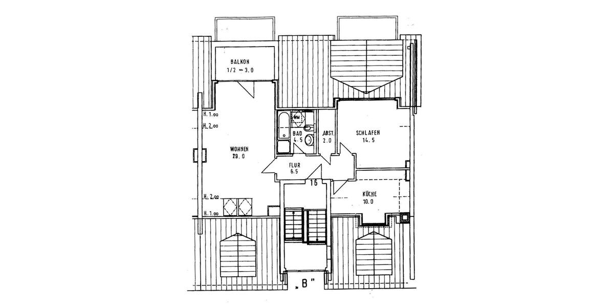 Dachgeschoßwohnung Norderstedt Friedrichsgabe - 2 Zimmer, 70 m&sup2;, 800&euro; | Angebot:26439494