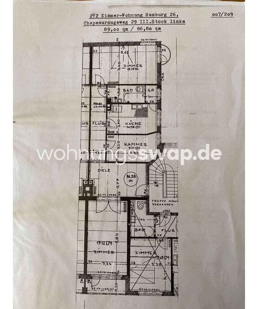 Wohnung zum Mieten in Hamburg-Mitte, Hamburg 1.023 € 89 m²