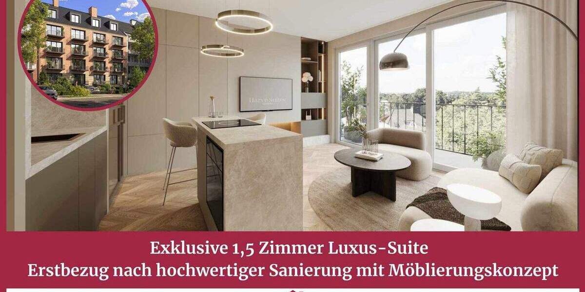 Exklusive 1,5 Zimmer Luxus-Suite - Erstbezug nach hochwertiger Sanierung mit Möblierungskonzept 1 zimmer