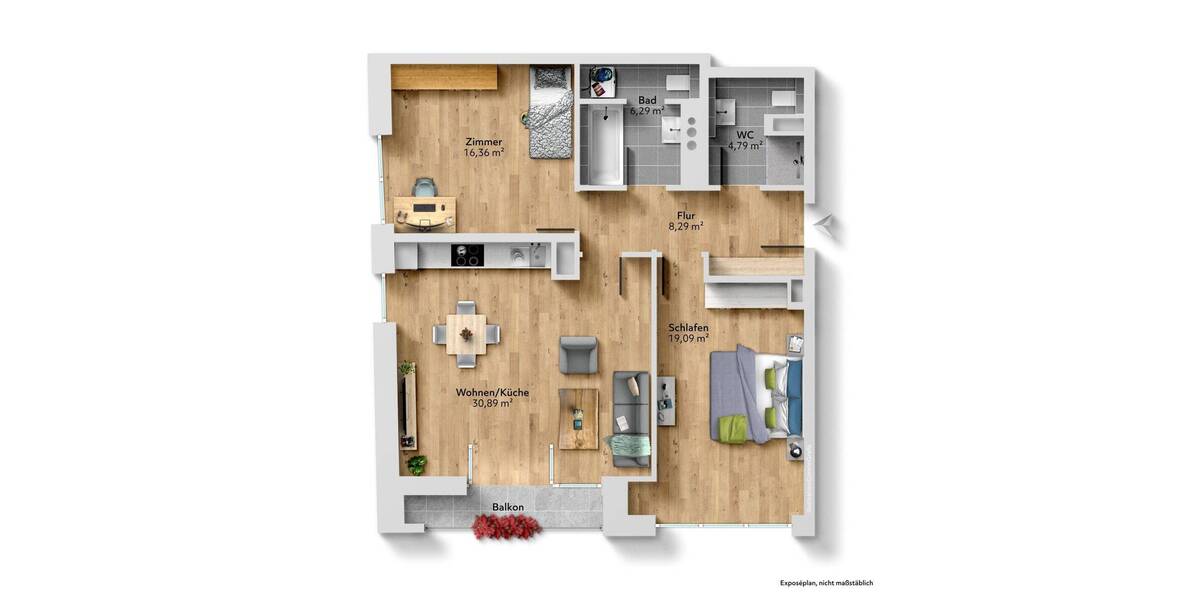 Etagenwohnung Hamburg Hammerbrook - 3 Zimmer, 88 m&sup2;, 2.250&euro; | Angebot:26389869