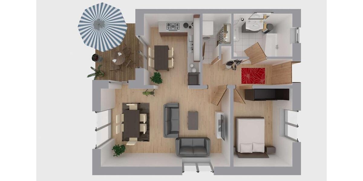 Terrassenwohnung Hamburg Harburg - 2 Zimmer, 69 m&sup2;, 1.310&euro; | Angebot:26520387