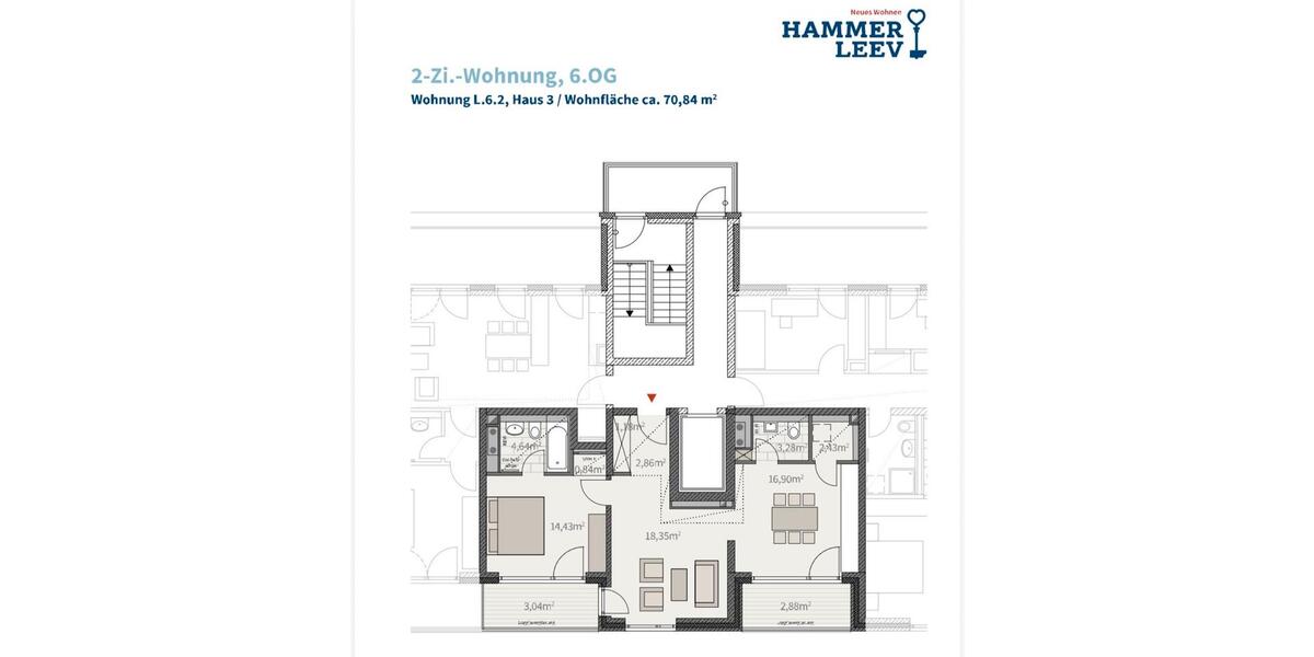 Etagenwohnung Hamburg Hamburg-Mitte - 2 Zimmer, 70 m&sup2;, 2.350&euro; | Angebot:26026006