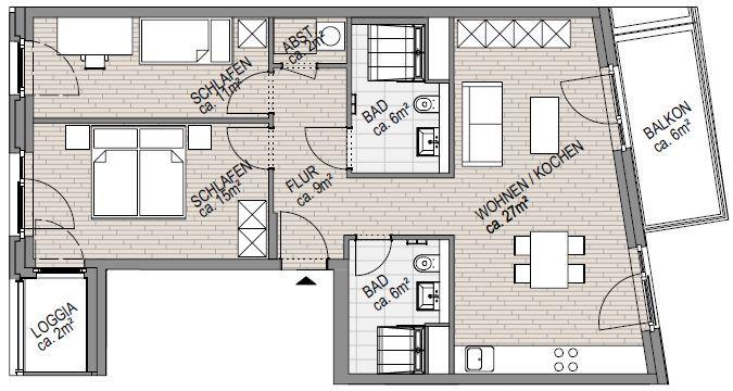 Etagenwohnung Hamburg Bahrenfeld - 3 Zimmer, 82 m&sup2;, 1.934&euro; | Angebot:25905064