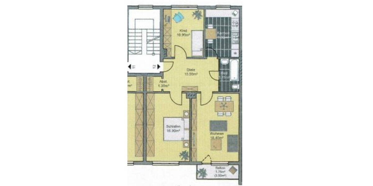 Etagenwohnung Hamburg Bramfeld - 3 Zimmer, 72 m&sup2;, 1.350&euro; | Angebot:26358907