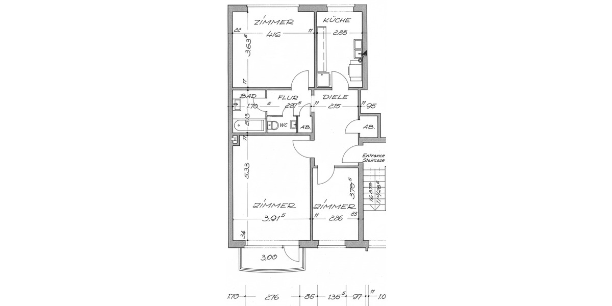 Etagenwohnung Hamburg Hoheluft-West - 3 Zimmer, 399.000&euro; | Angebot:26686991