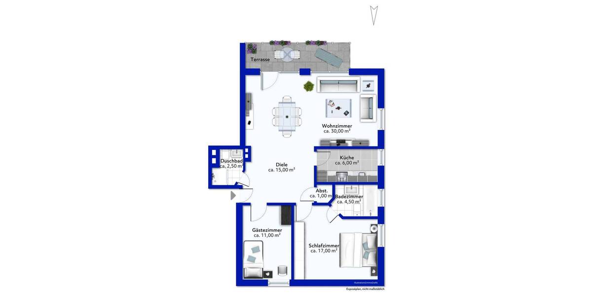 Etagenwohnung Hamburg Volksdorf - 3 Zimmer, 100 m&sup2;, 495.000&euro; | Angebot:26842206