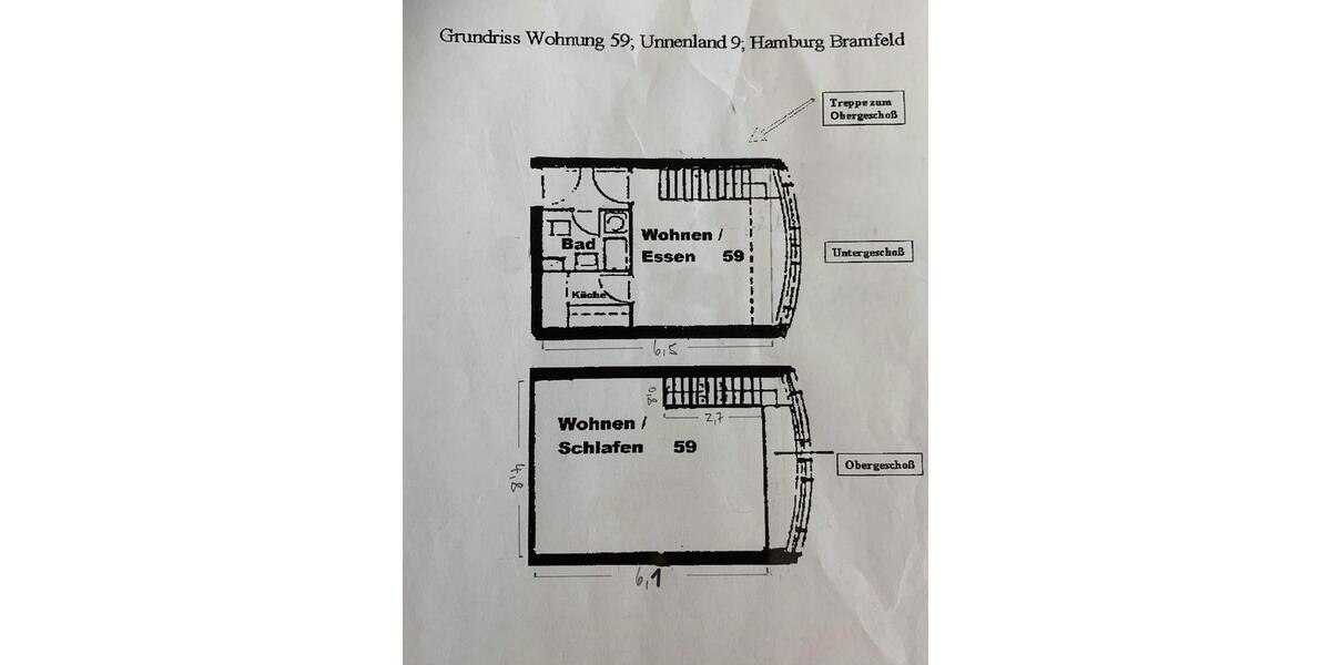 Maisonettenwohnung Hamburg Wandsbek - 2 Zimmer, 50 m&sup2;, 299.000&euro; | Angebot:26563852