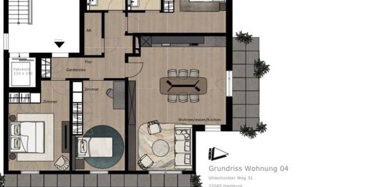 Etagenwohnung Hamburg Uhlenhorst - 4 Zimmer, 149 m&sup2;, 4.690&euro; | Angebot:26872118