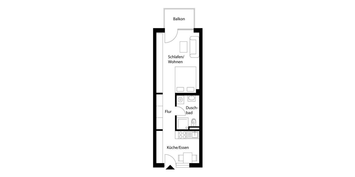 Etagenwohnung Hamburg Alsterdorf - 1 Zimmer, 33 m&sup2;, 1.150&euro; | Angebot:26342046