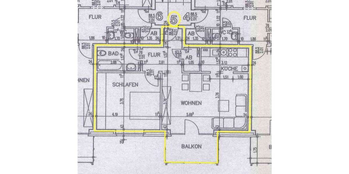Etagenwohnung Geesthacht - 2 Zimmer, 55 m&sup2;, 498&euro; | Angebot:27109158