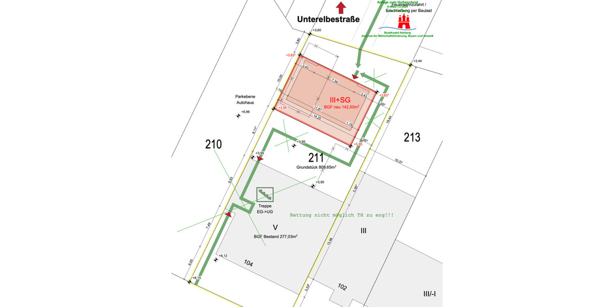 Errichtung einer Beherbergungsstätte (12 Zimmer ) auf dem hinteren Grundstücksteil zimmer