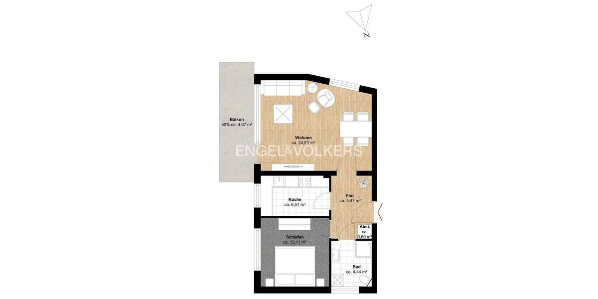 Etagenwohnung Hamburg Bramfeld - 2 Zimmer, 58 m&sup2;, 260.000&euro; | Angebot:26260919