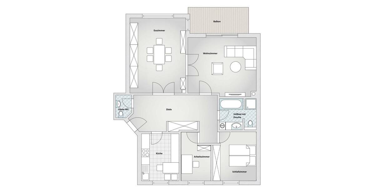 Etagenwohnung Hamburg Eppendorf - 3 Zimmer, 102 m&sup2;, 990.000&euro; | Angebot:26143266