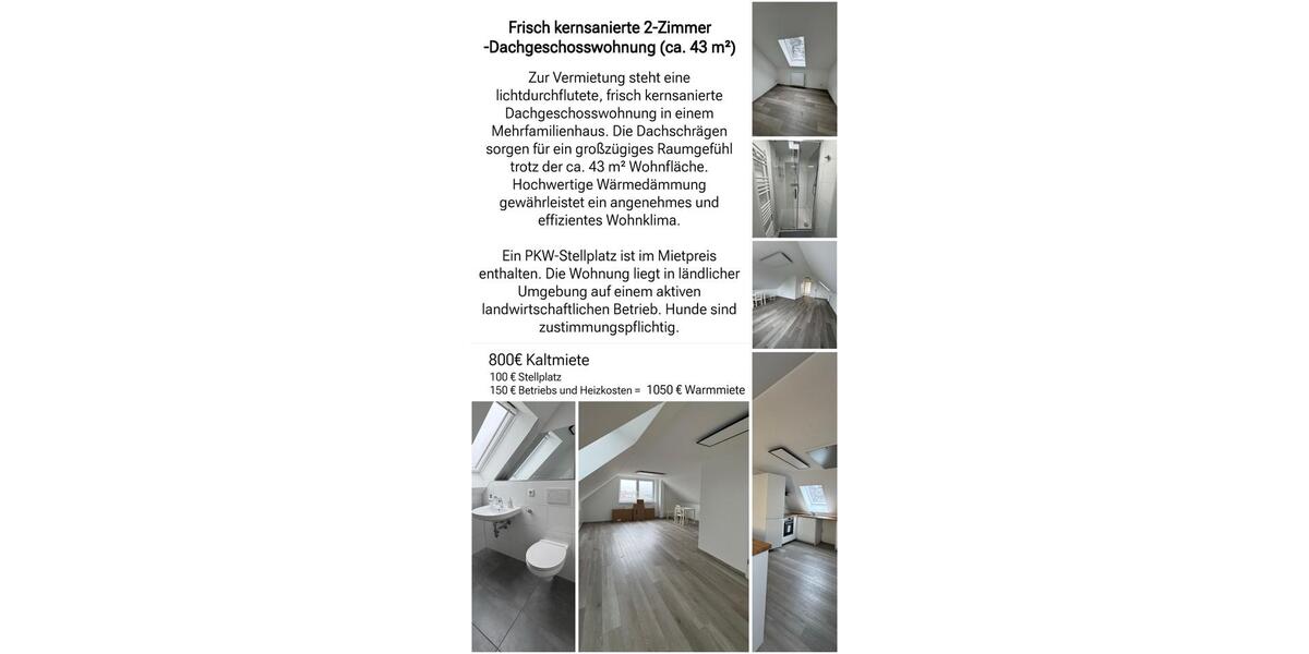 Etagenwohnung Barsbüttel - 2 Zimmer, 43 m&sup2;, 800&euro; | Angebot:25217637