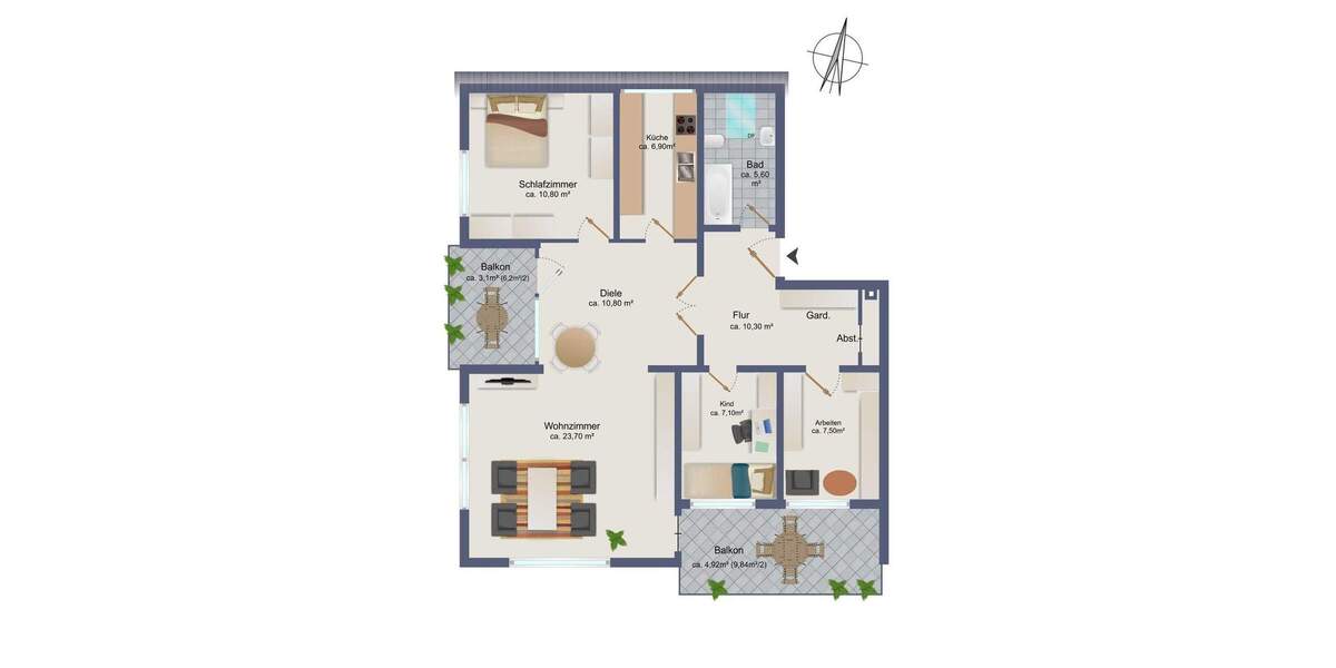 Etagenwohnung Hamburg / Rahlstedt Rahlstedt - 4 Zimmer, 87 m&sup2;, 339.000&euro; | Angebot:24871977