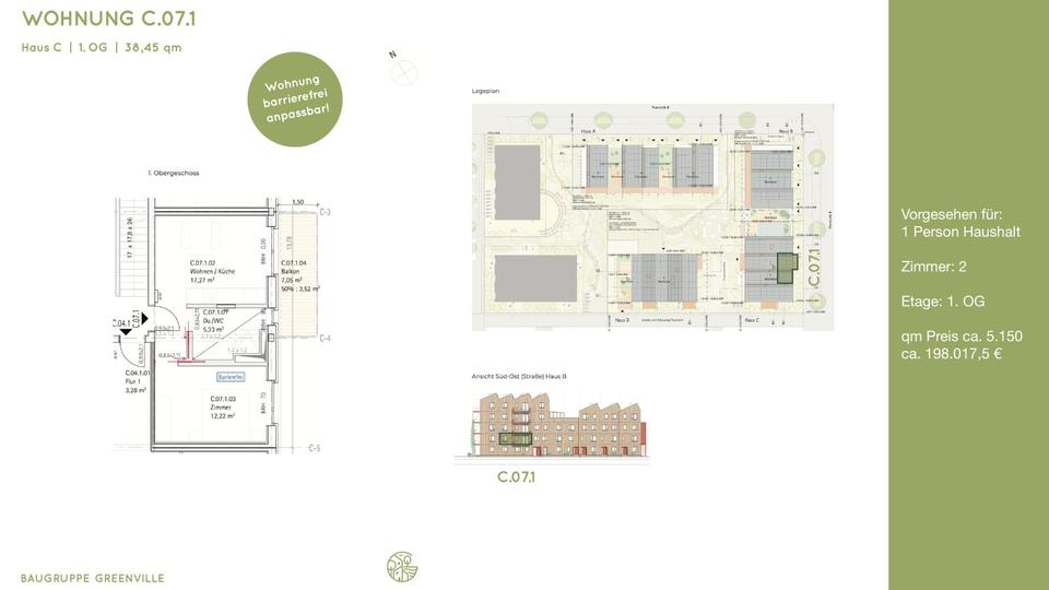 Etagenwohnung Hamburg Hamburg-Mitte - 2 Zimmer, 38 m&sup2;, 198.017&euro; | Angebot:27024464