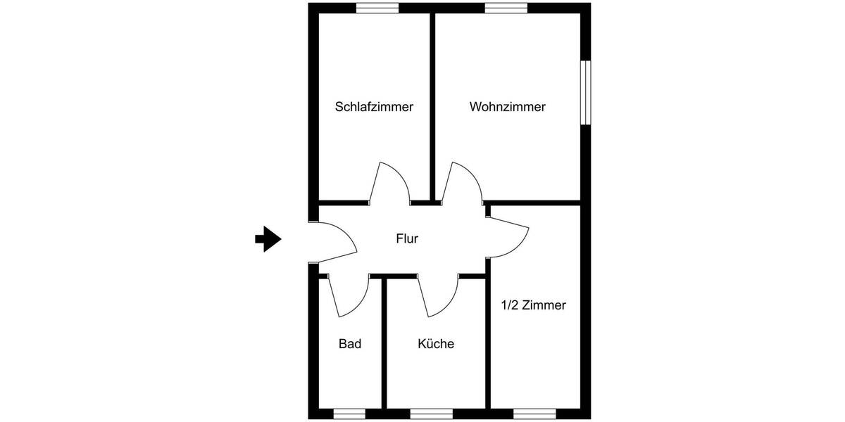 Etagenwohnung Hamburg Eidelstedt - 2 Zimmer, 44 m&sup2;, 155.000&euro; | Angebot:26027555