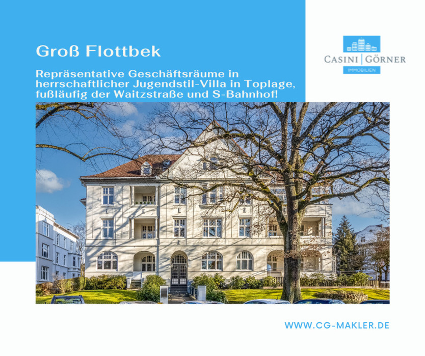 Repräsentative Geschäftsräume im herrschaftlichen Jugendstilgebäude in Toplage von Groß Flottbek!