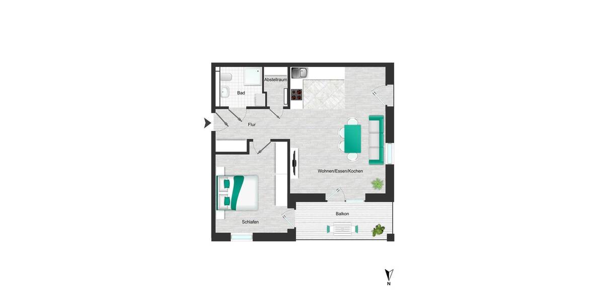 Etagenwohnung Ammersbek Hoisbüttel - 2 Zimmer, 65 m&sup2;, 1.050&euro; | Angebot:26892999