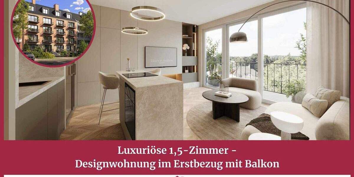 Luxuriöse 1,5-Zimmer-Designwohnung im Erstbezug mit Balkon 1 zimmer