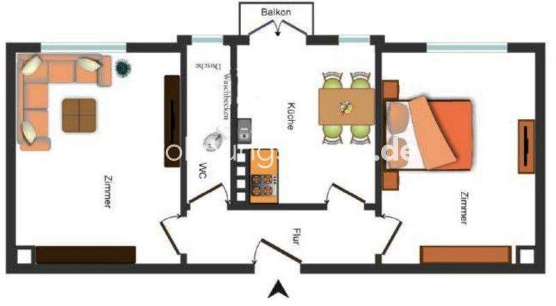 Etagenwohnung Hamburg Bahrenfeld - 2 Zimmer, 51 m&sup2;, 785&euro; | Angebot:25920297