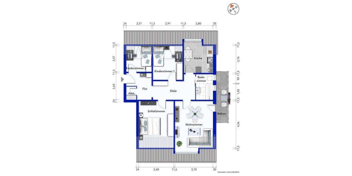 Etagenwohnung Hamburg Niendorf - 4 Zimmer, 71 m&sup2;, 235.000&euro; | Angebot:26904244