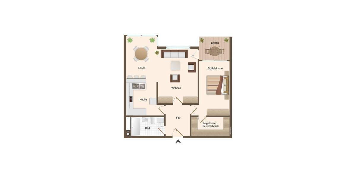 Etagenwohnung Hamburg Hummelsbüttel - 2 Zimmer, 74 m&sup2;, 1.135&euro; | Angebot:25896371