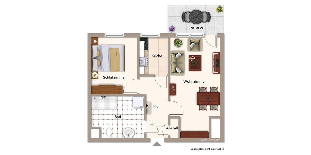 Erdgeschoßwohnung Rellingen - 2 Zimmer, 48 m&sup2;, 744&euro; | Angebot:26296723