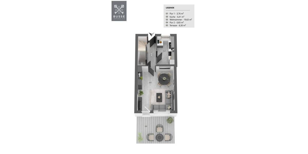 Terrassenwohnung Hamburg Niendorf - 3 Zimmer, 67 m&sup2;, 315.000&euro; | Angebot:26741725
