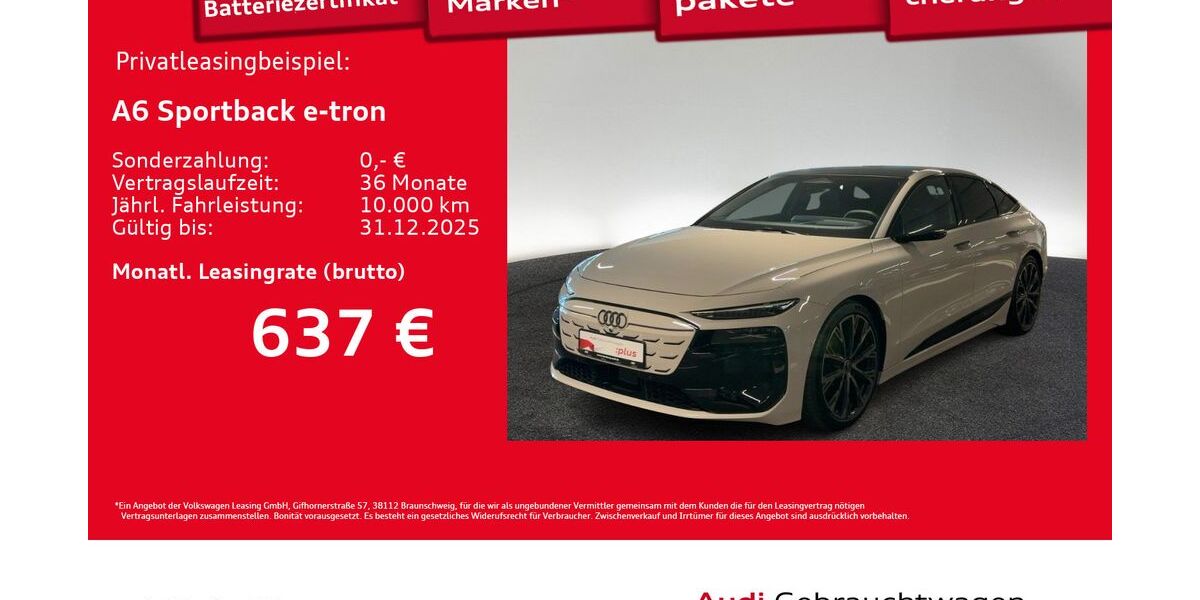 Audi A6 e-tron 10.396 km 70.660 € Hamburg 20537