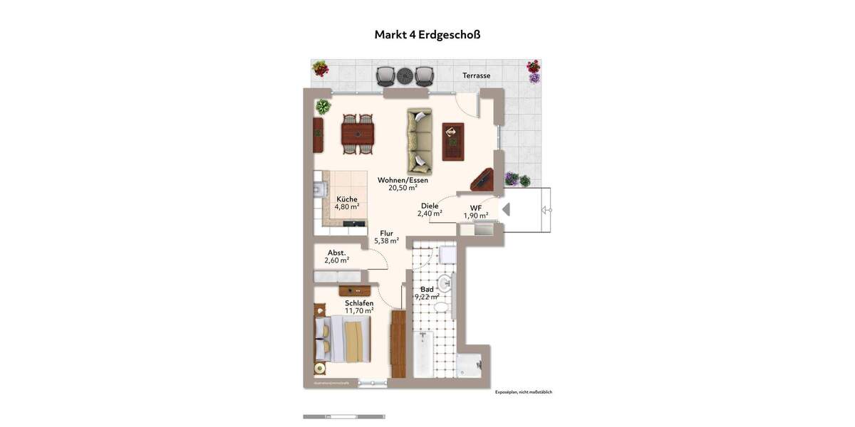 Terrassenwohnung Geesthacht Altstadt - 2 Zimmer, 236.000&euro; | Angebot:25665464