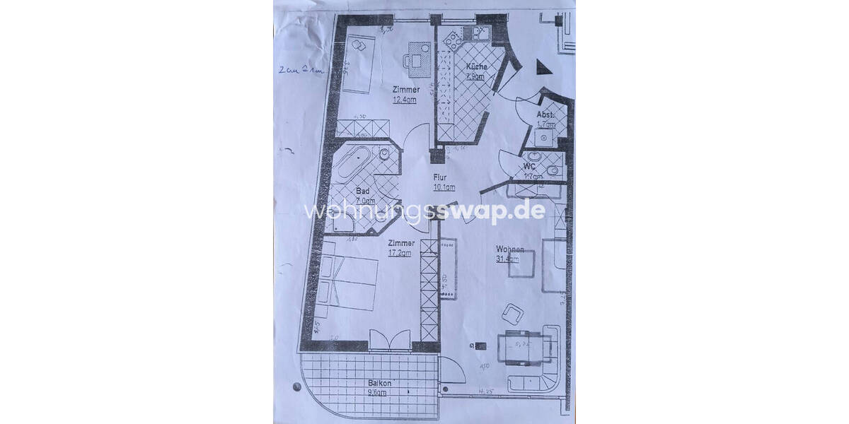 Etagenwohnung Hamburg Uhlenhorst - 3 Zimmer, 94 m&sup2;, 1.800&euro; | Angebot:25940380