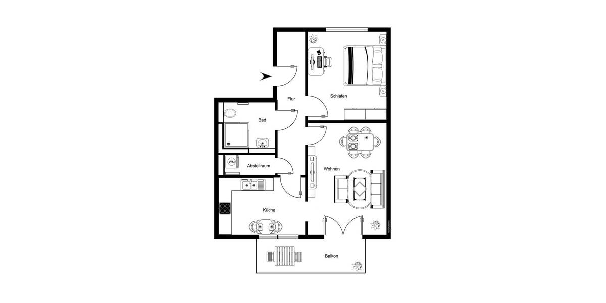 Etagenwohnung Hamburg Neugraben-Fischbek - 2 Zimmer, 64 m&sup2;, 940&euro; | Angebot:26345668
