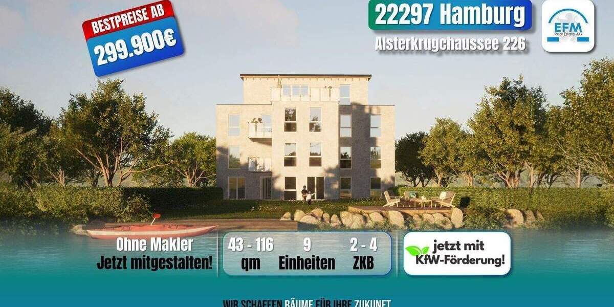 Etagenwohnung Hamburg Alsterdorf - 3 Zimmer, 719.900&euro; | Angebot:25277919