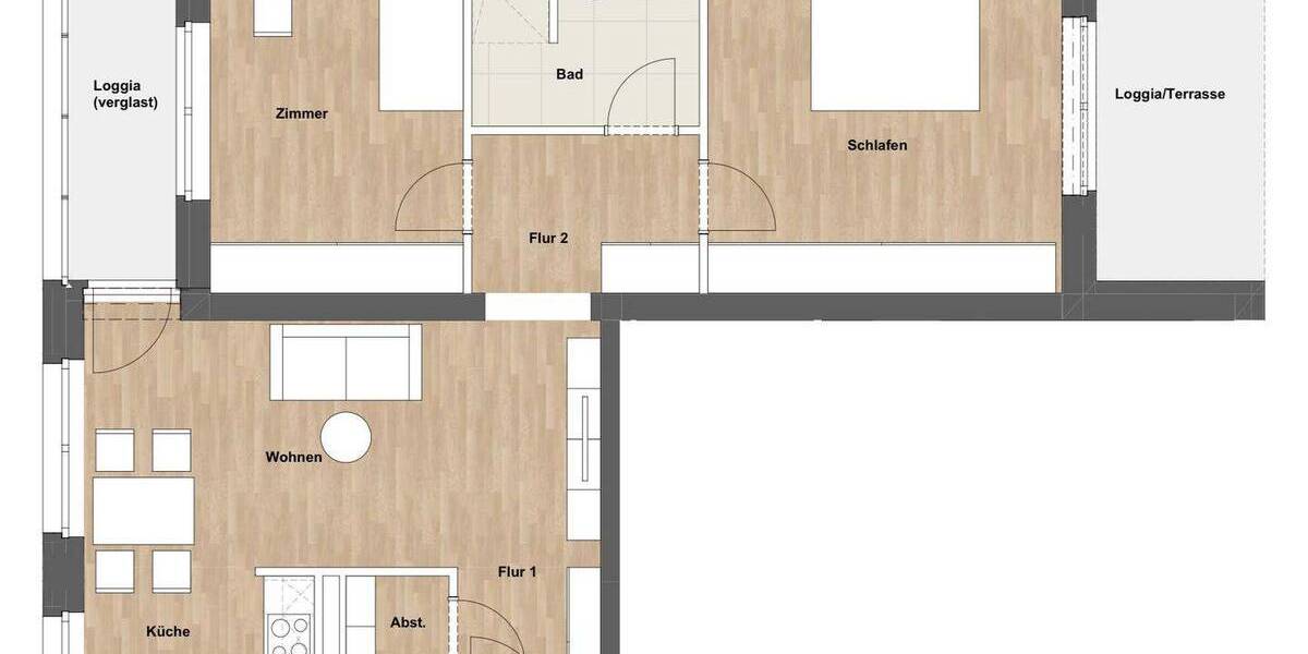 Etagenwohnung Hamburg Wandsbek - 3 Zimmer, 79 m&sup2;, 1.675&euro; | Angebot:26684069