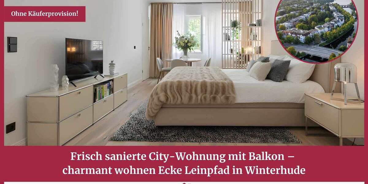 Etagenwohnung Hamburg Winterhude - 1 Zimmer, 43 m&sup2;, 419.000&euro; | Angebot:27146621