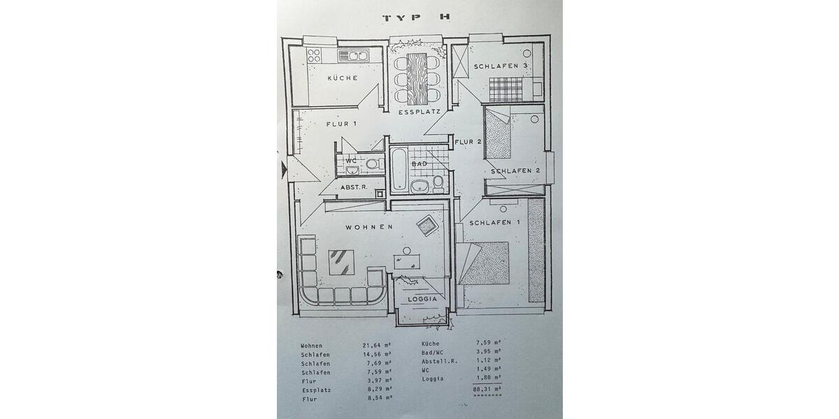 Etagenwohnung Pinneberg - 4 Zimmer, 88 m&sup2;, 199.000&euro; | Angebot:26942188