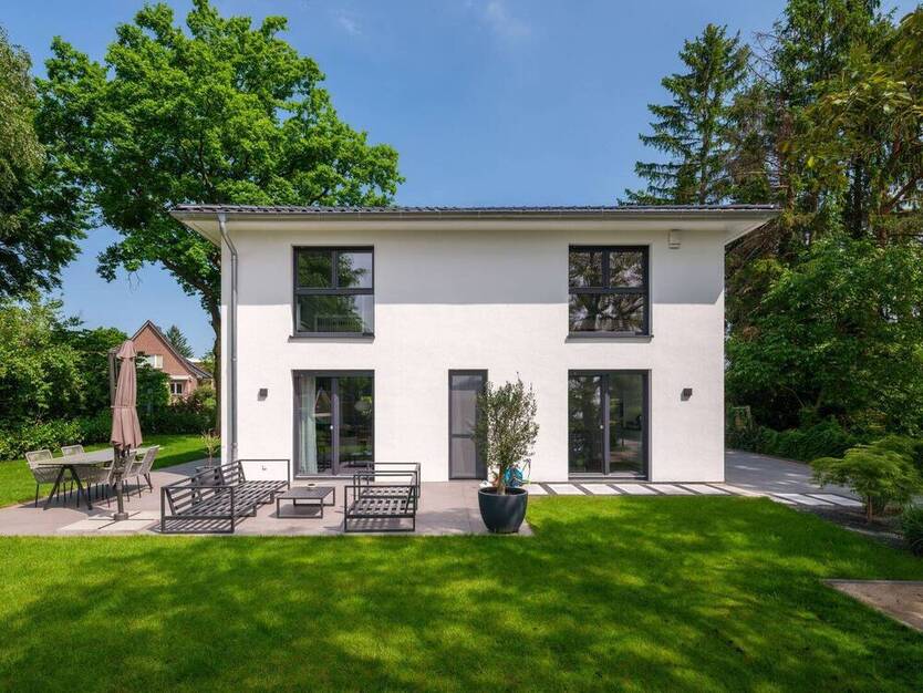 Toplage in Sasel . Neubau eines exklusiven Doppelhaushauses mit Wärmepumpe
