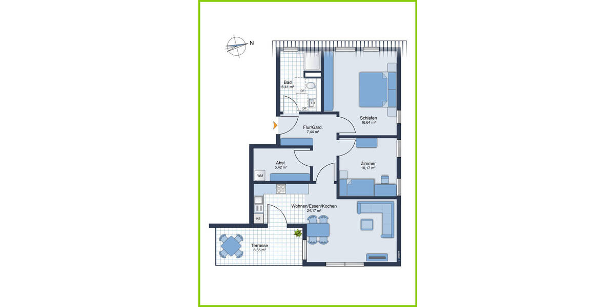 Etagenwohnung Buxtehude-Hedendorf Hedendorf - 3 Zimmer, 72 m&sup2;, 945&euro; | Angebot:26345702