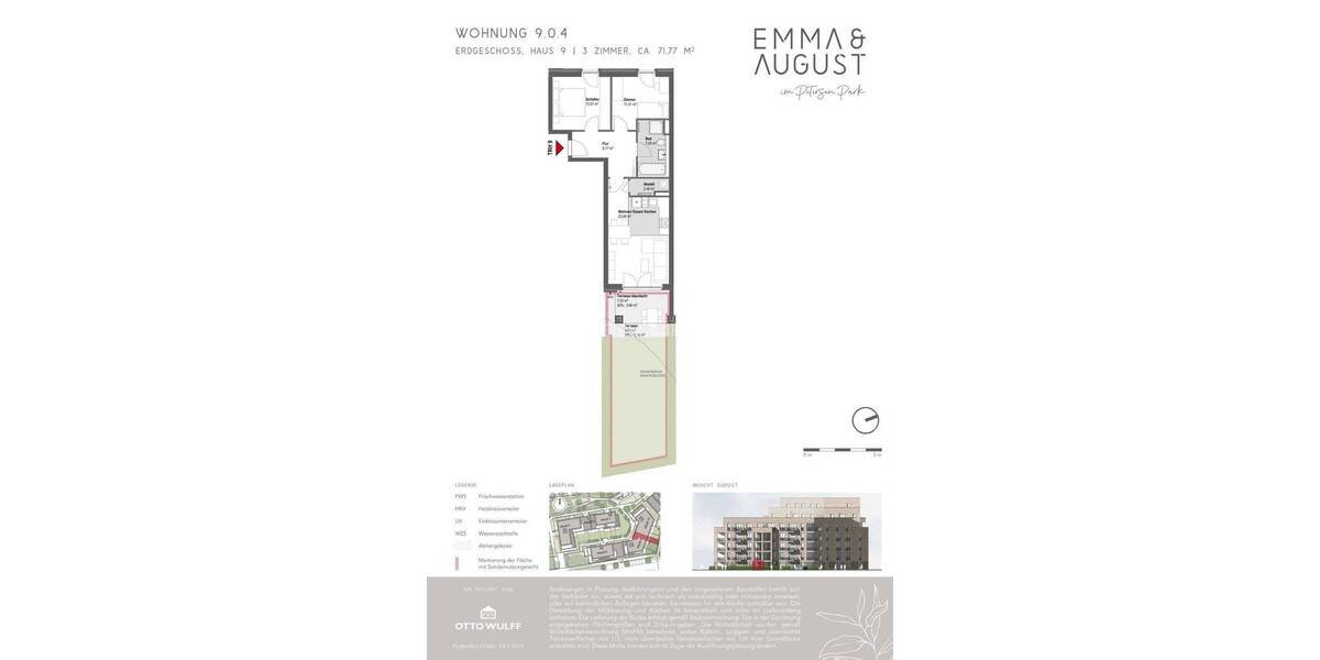 Etagenwohnung Hamburg Groß Borstel - 3 Zimmer, 71 m&sup2;, 1.799&euro; | Angebot:26917990