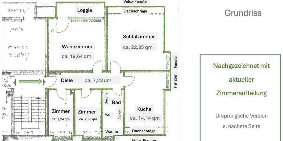 Etagenwohnung Hamburg Blankenese - 4 Zimmer, 89 m&sup2;, 658.000&euro; | Angebot:25800330