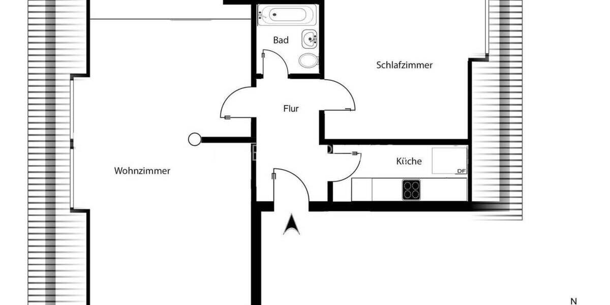 Etagenwohnung Hamburg Hohenfelde - 2 Zimmer, 64 m&sup2;, 360.000&euro; | Angebot:26453437