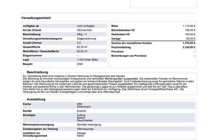 Sehr schöne neue Wohnung zu vermieten 2 zimmer